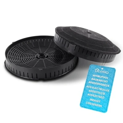 Immagine di DL pro 2x filtri a carbone attivo per cappa aspirante Whirlpool 484000008824 Wpro Type57 CHF57 AEG 4055171138 4055217501
