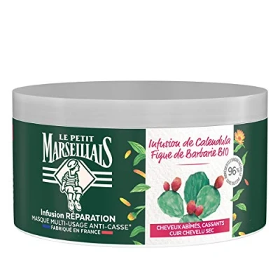 Immagine di Le Petit Marseillais Maschera 4 in 1 infusione Riparazione, Capelli Abimati e fragili, di calendula BIO &amp; Fico d&#039;india biologico