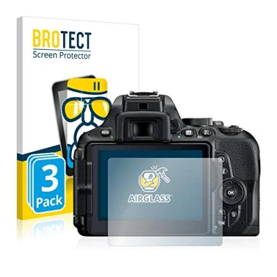 Immagine di brotect Pellicola Protettiva Vetro per Nikon D5600 Protezione Schermo (3 Pezzi) [Durezza Estrema 9H, Chiaro]