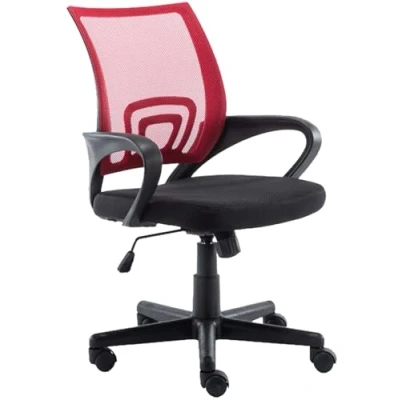 Immagine di CLP Sedia Ufficio Genius in Rete Traspirante I Studio Pc Ergonomica Girevole Regolabile Imbottita con Braccioli E Ruote, Colore:Rosso