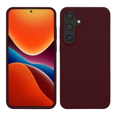 Immagine di kwmobile Cover per Samsung Galaxy S24 Plus Custodia Back Case Caricatore Wireless Antiurto e Flessibile in Silicone TPU viola bordeaux