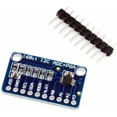 Immagine di ARCELI Convertitore analogico Digitale a 16 Bit, 4 canali IIC ICAC PGA ADC con Amplificatore di Guadagno programmabile Scheda Sviluppo compatibile Raspberry Pi