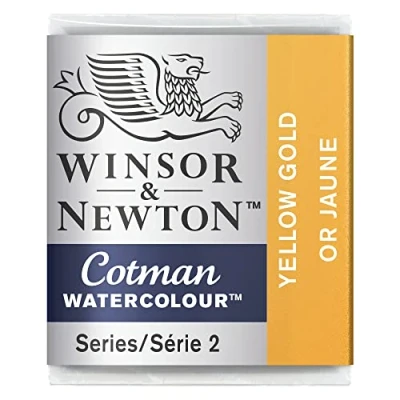 Immagine di Winsor &amp; Newton Cotman 0301088 Pittura ad acquerello, colori vivaci e di alta qualità con ottime caratteristiche lavorazione, ciotola 1/2 oro giallo