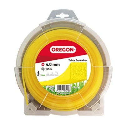 Immagine di Oregon Filo da Taglio Quadrato Giallo per Decespugliatori e Tagliaerba, in Nylon Professionale, Adatto alla Maggior Parte dei Decespugliatori, 4.0 mm x 32 m (69 478 Y)