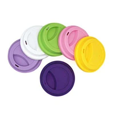 Immagine di Coperchi riutilizzabili in silicone per bicchieri da caffè, antischizzo, 6 pezzi Assorted