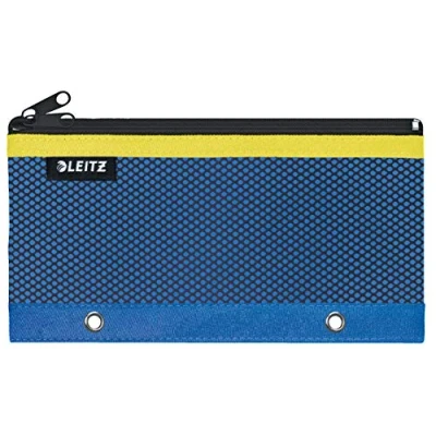 Immagine di LEITZ Urban Chic, Astuccio a due Tasche, Fori per l&#039;Inserimento nei Raccoglitori ad Anelli o Meccanismi Leva, Blu, 20,5 x 11,5 cm