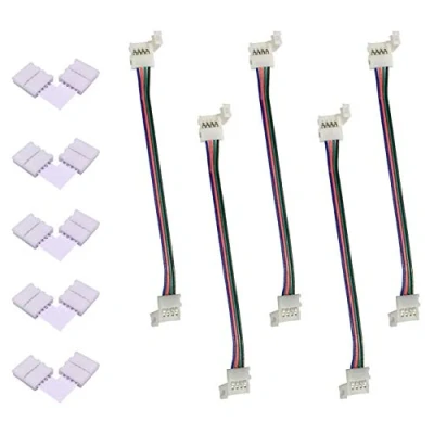 Immagine di BoHong Connettore Striscia LED RGB 5050 d&#039;angolo Nastro Angolo Retto Ponticello Banda Jumper Prolunga 4 pin Strip Connetcor Adapter per 10mm Larga