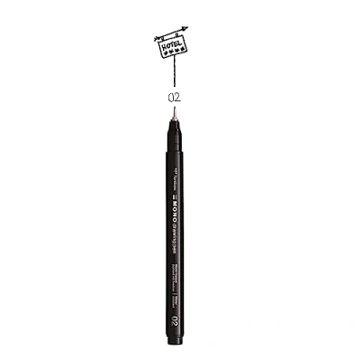 Immagine di Tombow Fineliner MONO drawing pen, larghezza tratto 02 (circa 0,30 mm), inchiostro pigmentato, resistente all&#039;acqua e alla luce, per schizzi, illustrare disegnare, nero, WS EFL H