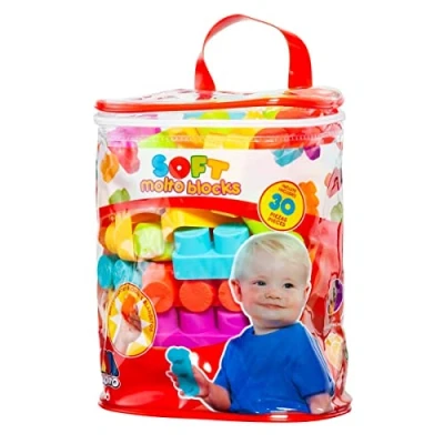 Immagine di Confezione delle costruzioni morbide Molto 30 pezzi senza BPA, compatibile con la nostra linea Blocks e realizzata materiali sicuri creati per bambini da 1 anno.