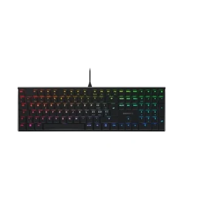 Immagine di CHERRY MX 10.0N RGB, Tastiera Gaming Meccanica Piatta, Layout per la Svizzera (QWERTZ), Con Filo, Interruttori Originali LOW PROFILE RGB SPEED, Nero