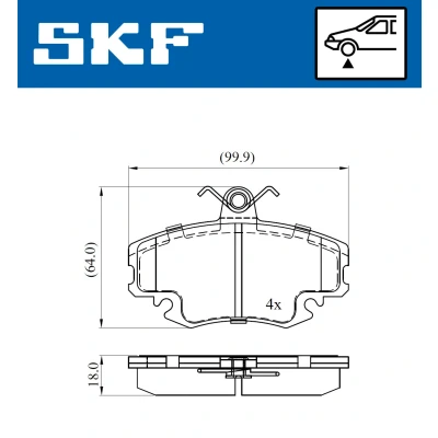 Immagine di SKF VKBP 80050 Kit pastiglie freno Predisposto per contatto segnalazione usura con accessori RENAULT: TWINGO 1 Kasten, THALIA 2