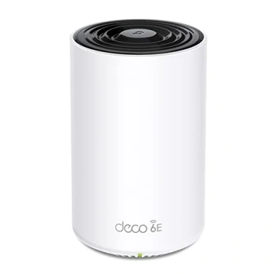 Immagine di TP Link Deco XE75(1 pack) Mesh Router AXE5400 Wi Fi 6E Tri Band, Sistema per Tutta la Casa, Porta Gigabit, 802.11ax 6 GHz, AI Driven Mesh, HomeShield, MU MIMO, OFDMA