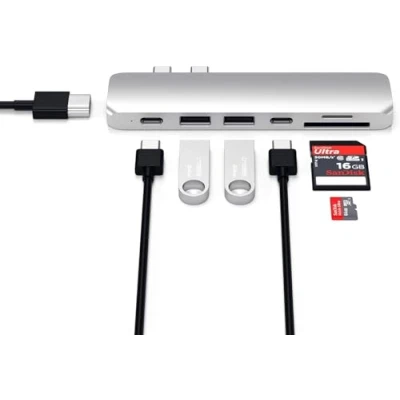 Immagine di Satechi Adattatore Multiporta Pro USB C Argento ST CMBPS
