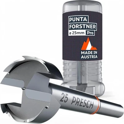 Immagine di Presch Punta Forstner Ø 25mm per legno di alta qualità e durata con taglienti estremamente affilati centrale precisa una perfetta concentricità