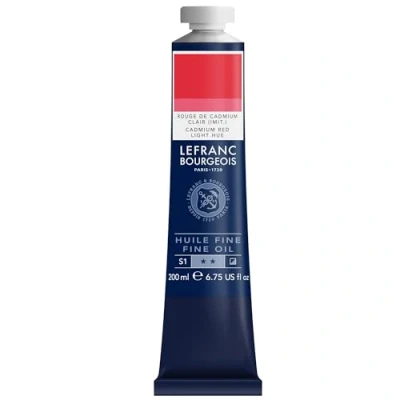 Immagine di Lefranc Bourgeois 301814 pittura a olio pregiata di ottima qualità, resistente alla Luce e consistenza uniforme, tubo da 200 ml, ideale per telai, tele, tavole Rossa Cadmio