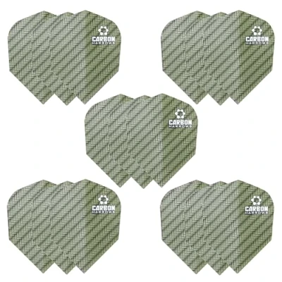 Immagine di Harrows alette per freccette in carbonio, 5 set di (15 totali), 100 micron, extra resistenti, realizzate nel Regno Unito, accessori professionali freccette, colore