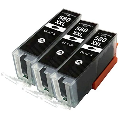 Immagine di 3x PIGMENTO NERO PGI 580PGBK XXL compatibili cartucce d&#039;inchiostro per CANON Pixma TR7550 TS6151 TS6251 TS6350 TS6351 TS705 TS8150 TS8152 TS8250 TS8251 TS8252 TS8352 TS9150 TS9550 TS9551 TS9551C