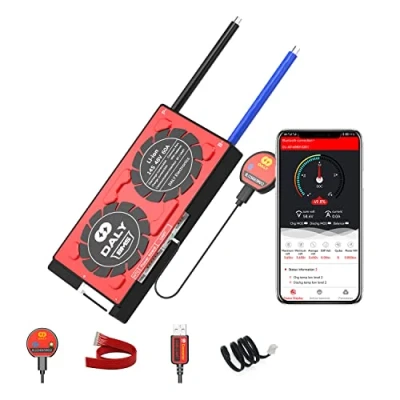 Immagine di Daly Smart BMS 14S Li ion 48V 60A, scheda di protezione intelligente per batterie Li, con Bluetooth, NTC, bilanciamento