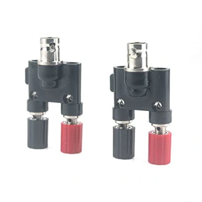 Immagine di BNC femmina spina a 4 mm banana presa per coassiale RF adattatore splitter connettore oscilloscopio filo 2 Pack