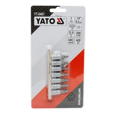 Immagine di YATO YT 0461 Set bussole 7 Acciaio al cromo vanadio 1/4