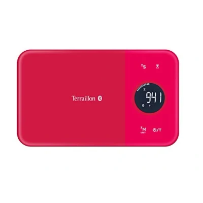 Immagine di Terraillon Bilancia da cucina connessa, Per Smartphone/Tablet, Calcolo del consumo energetico, Tara, Conversioni liquidi, Timer, Bluetooth Smart, 5 kg, NutriTab, Cranberry