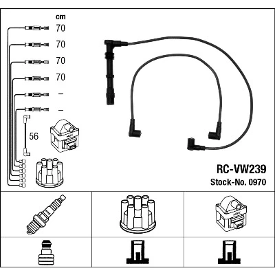 Immagine di NGK 0970 Kit Cavi Accensione 5 VOLKSWAGEN: Corrado, Passat B3/B4 Variant