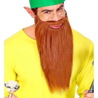 Immagine di Widmann 01526 Barba lunga con baffi, marrone, più personaggi, gnomo, nano, pirata, rocker, accessorio, carnevale, festa a tema