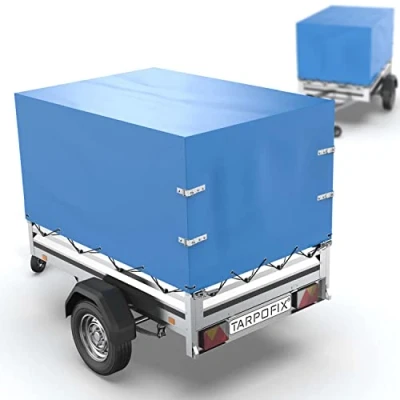 Immagine di Tarpofix® Telo impermeabile alto 160 x 115 85 cm incl. corda per teloni Telone occhiellato in robusto materiale pvc vari modelli di rimorchio auto da 500kg