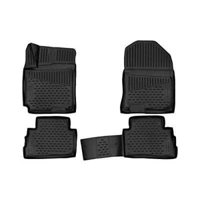 Immagine di Element tappetini in Gomma 3D Premium su Misura Adatti per Hyundai Kona, Mk1 (I) 2017 2023, 4 Pezzi.