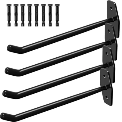 Immagine di WELLGRO 4X Supporto da Parete per Pneumatici, con Viti E Tasselli in Metallo, Staffa Rivestimento Gomma, Circa 27 X 9 5 Cm, Nero