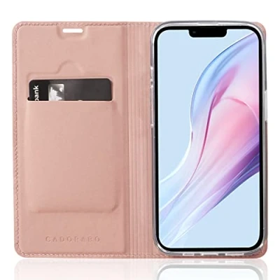 Immagine di Cadorabo Custodia Libro compatibile con Apple iPhone 13 MINI in CLASSY ORO ROSA Vani di Carte, Funzione Stand e Chiusura Magnetica Portafoglio Cover Case Wallet Book Etui Protezione