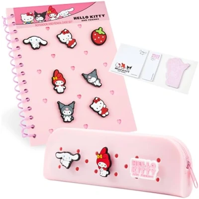 Immagine di Hello Kitty A5 Diario e Set Cancelleria con Spille Chibi Personalizzabili