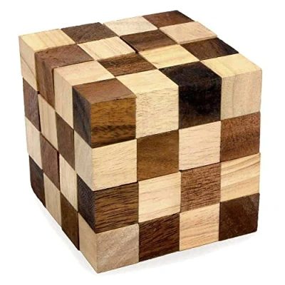 Immagine di LOGICA GIOCHI Art. Anaconda Rompicapo 3D in Legno ad Incastro Difficoltà 5/6 Incredibile Serie da Collezione Leonardo Vinci