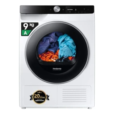 Immagine di Samsung Asciugatrice AI Control DV90DG6845LK/U3, 9 kg, Pompa di Calore, Wifi, Dry, Air Wash, Tecnologia Optimal Carica Frontale, 60L x 85H 60P cm