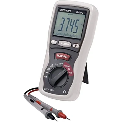 Immagine di VOLTCRAFT R 200 Tester per componenti digitale CAT III 600 V Display (Counts): 4000