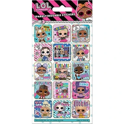 Immagine di Paper Projects 01.70.06.165 L.O.L L.O.L. Present Surprise Adesivi Scintillanti, con Licenza Ufficiale, riutilizzabili su superfici Non porose, Colore Bianco, 19.5cm x 9.5cm,