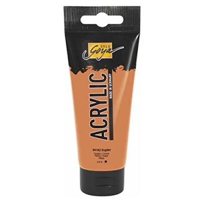 Immagine di Kreul 84142 Solo Goya Acrylic, Tubo Rame, Vernice acrilica cremosa e Versatile in qualità da Studio, a Base d&#039;Acqua, ad Asciugatura Rapida Opaca, Colore Copper, 100 ml,