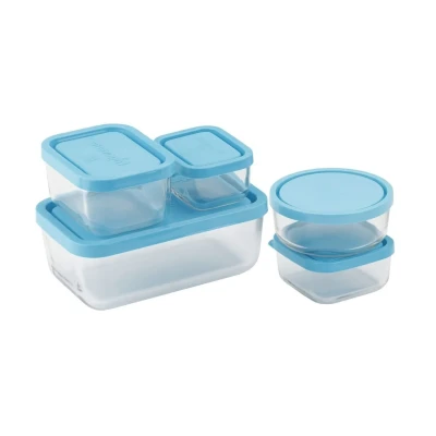Immagine di Bormioli Food Storage Containers Frigoverre Blue Set of 5
