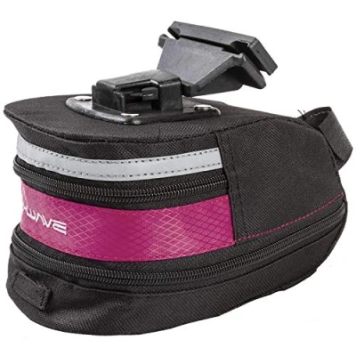 Immagine di M WAVE Clip On Saddle Bag, Pink, Through Zipper Enlargeable At The Bottom, with Light Bracket And 3 Elastic Straps Reflective Tape