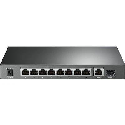 Immagine di TP Link TL SG1210P Switch PoE 10 porte Gigabit (8 di cui con supporto PoE, 63 Watt, RJ 45 schermate, IEEE 802.3af/at, installazione plug and play, senza ventola), colore: Nero