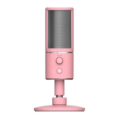 Immagine di Razer Seiren X Quartz PC Gaming USB Microfono a Condensatore per Streaming, Resistente agli Urti, Porta di Monitoraggio Cuffie da 3.5 mm Latenza Zero, Shock Mount Incorporata, Rosa