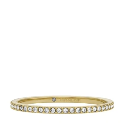 Immagine di Fossil Anello a fascia All Stacked Up da donna in acciaio color oro, JF046867106