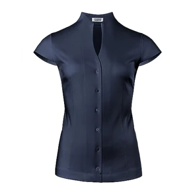 Immagine di Vincenzo Boretti Kurzarm Camicia, Donna, Taglia: 36, Dunkelblau