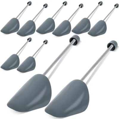 Immagine di GUHAOOL Set da 5 Paia di Tendiscarpe in Plastica, Regolabile Adulto Scarpa Albero, Forma per Calzature, Forme Scarpe Con Tensione Molla Bobina, Taglia variabile 39 47 Casual,Scarpe Pelle