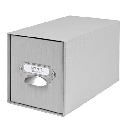 Immagine di Rössler Papier 1327452170 S.O.H.O. Cassetto porta CD, con etichetta inseribile e maniglia, pietra, 1 pezzo