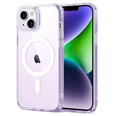 Immagine di ESR Cover Magnetica per iPhone 14/ 13, Compatibile con MagSafe, Custodia Trasparente HaloLock, Protezione antiurto di livello militare, Retro resistente ai graffi, Viola