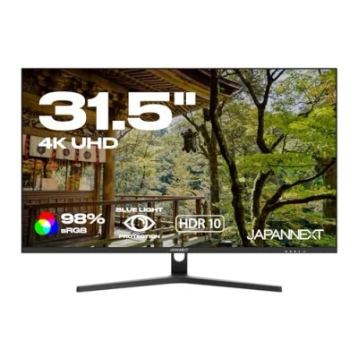 Immagine di JapanNext Monitor PC 31,5&quot; 4K UHD Schermo Inclinazione regolabile 16:9 3840x2160 Pannello VA 3xHDMI 1xDP 60 hz 5ms Filtro luce blu Flicker Free JN V315UHDR