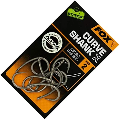 Immagine di Fox Edges Curve Shank X 10 ganci per carpa, misura 2