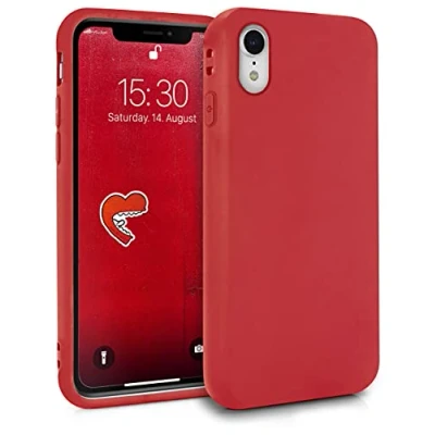 Immagine di MyGadget Cover per iPhone XR Custodia Protettiva in Silicone Ultra Morbido Case TPU Flessibile Antiurto Antigraffio Ultrasottile Rosso