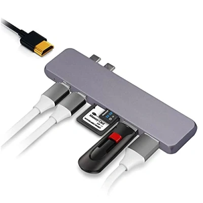 Immagine di MMOBIEL USB C Hub 7 in 1 per MacBook Pro Air Type doppio Thunderbolt 3 5 K 60 HZ Adattatore